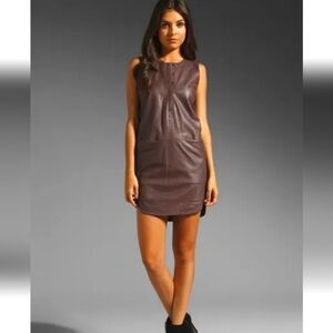 Rebecca Taylor Runway leather mini dress purple sz 4